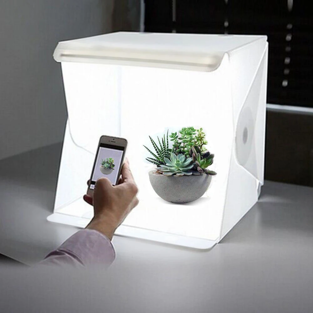 Mini Folding Lightbox Photography Studio Softbox LED lightroom Box for iPhone Canon Nikon DSLR Camera Photo