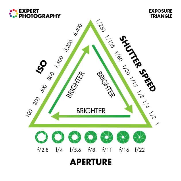 A diagram infographic of the exposure triangle