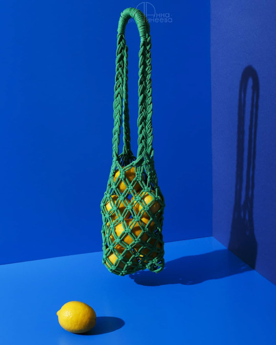 A still life with emphasis on contrasting colors yellow and blue