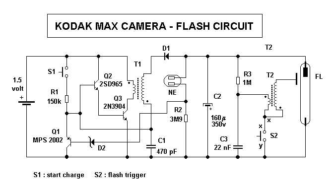 Схема фотовспышки на батарейках