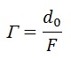 LaTeX: \Gamma=\frac{d_0}{F},