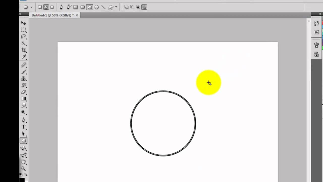 Как нарисовать круг в фотошопе без заливки