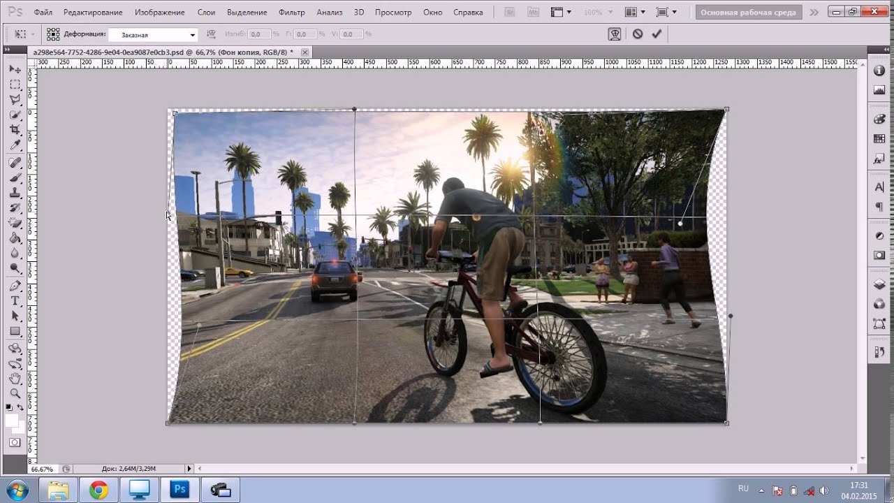 Как деформировать изображение в фотошопе