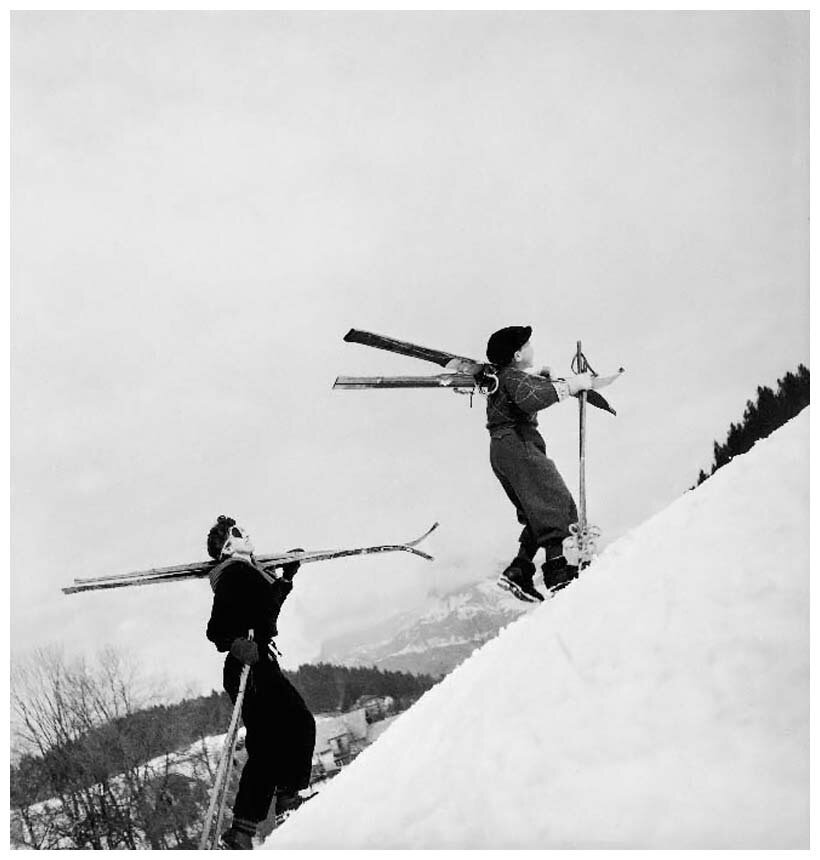 1936. Пьер и Мишель на склоне Альп