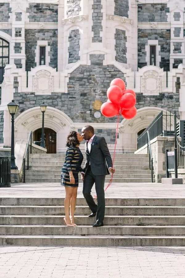 Pre-wedding romantic photoshoot with balloons