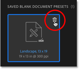 The new preset appears in the Saved category.