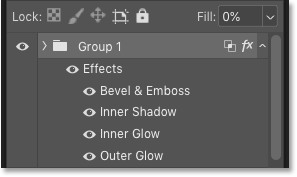 How to copy layer effects to a layer group in Photoshop