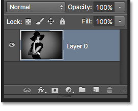 The Background layer has been converted to a normal layer. Image © 2016 Photoshop Essentials.com