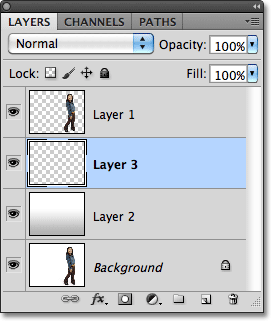 A new layer appears above the gradient layer in the Layers panel.