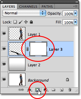 Adding a layer mask in Photoshop.