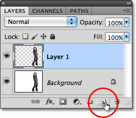 Photoshop New Layer icon in the Layers panel.