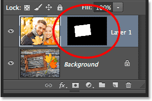 The layer mask thumbnail in the Layers panel.