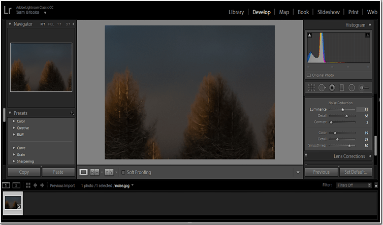 Save your image in Lightroom