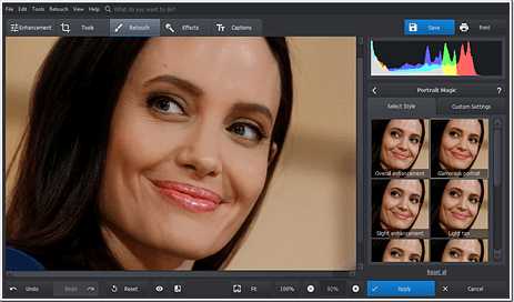 Use Portrait Magic to efficiently retouch portraits