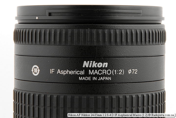 Метки Nikon AF Nikkor 24-85mm 1:2.8-4 D IF Aspherical Macro (1:2)