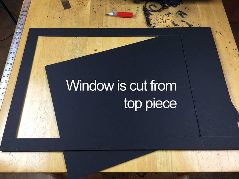 Window cut into top piece