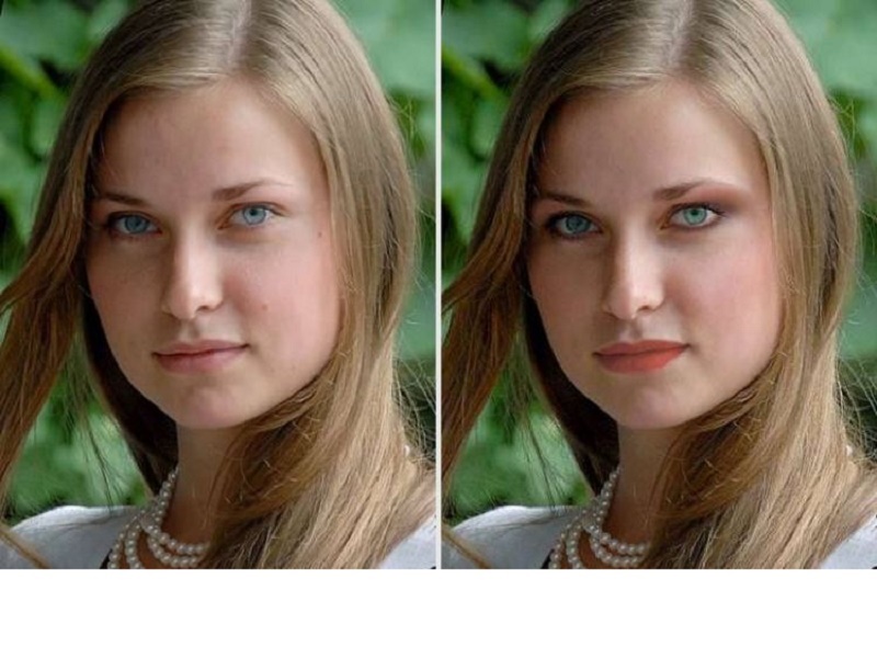 Улучшить качество и размер. Ретушь лица до и после. Отфотошопленное лицо девушки. Фотосессия без обработки и ретуши. Отредактировать фото.